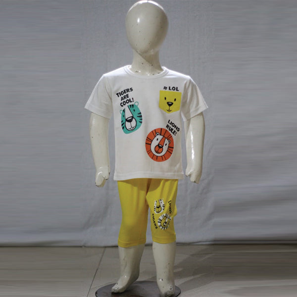 Tigers & Lion Character Printed Malai Jersey Stuff Baba Multicolors