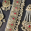 Set Hadrabade Malty Simple Design Necklace For Women Red 51133