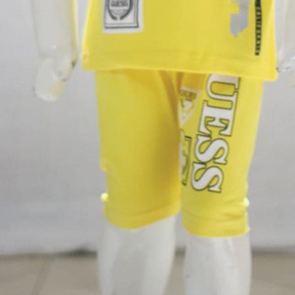 Guess 1851 Printed Malai Jersey Stuff Baba Suit Yellow