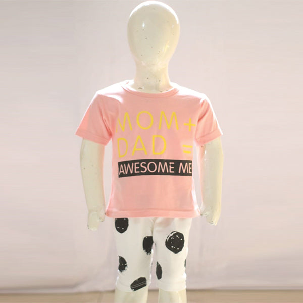 Mom Dad Awesome Me Printed Malai Jersey Stuff Baba Pink
