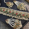 Set Hadrabade Malty Design Necklace For Women Green & Red 51133