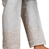 Latest Handmade Flowers Design Pajama White For Her 863 | 24hours.pk