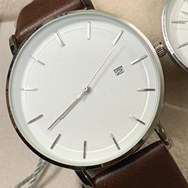 Chocolate Brown Strap Pair Watch With Date Option For Men's And Womens Best Gift For Valentine's Day 8765 | 24hours.pk