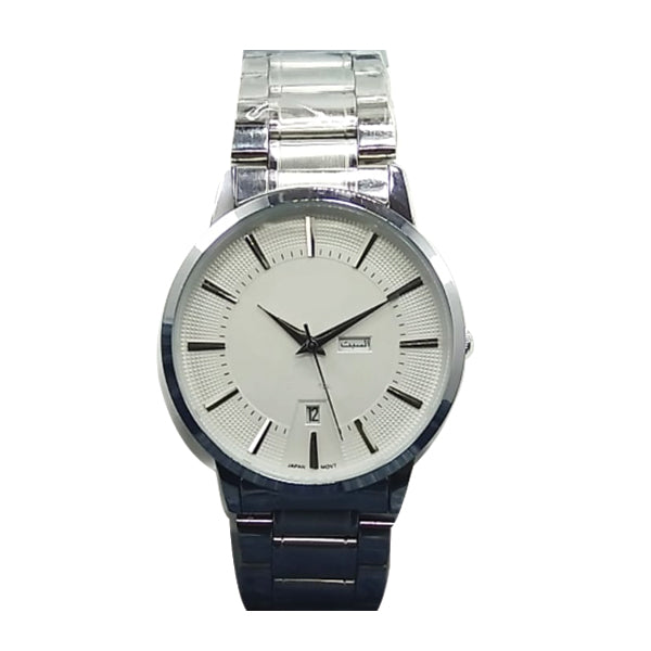 Latest Luxury Wrist Watch With Day & Date Function Silver Chain With White Dial 56421 | Ammad