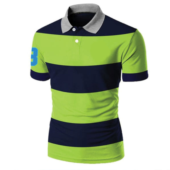Green and Blue Strips Contrast T-Shirt 22119
