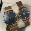 Ck Magnetic Pair Watch Dummy Down Second Golden & Black For Mens & Womens Best Gift For Valentines Day 8973 | 24hours.pk