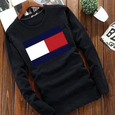 A&S Round Crew Neck Full Seleve Printed Shirt For Men's Black SP15