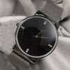 Ck Magnetic Pair Watch Dummy Down Second Black & Silver For Mens & Womens Best Gift For Valentines Day 8973 | 24hours.pk