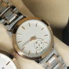 Simple Couple Watches Second With Date Ladies And Gents Pair White Dial With Light Golden & Silver Chain 97996 | Abdul Basit Janjee