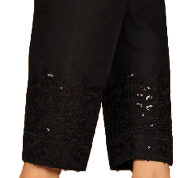 Latest Handmade Flowers Design Pajama Black For Her 863 | 24hours.pk