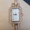 Fashionable Creative Square Shaped Watch Golden For Her | 24hours.pk