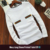 Latest Round Crew Neck Full Sleeve Printed Shirt For Men's White SP01