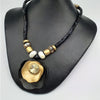 Latest Flower Type Locket With Thread For Her Golden & Black 25764 | 24hours.pk