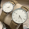 Yellow Strap & Simple White Dial Pair Watch With Date Option For Men's And Womens Best Gift For Valentine's Day 8765 | 24hours.pk