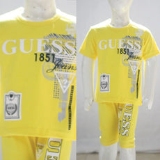Guess 1851 Printed Malai Jersey Stuff Baba Suit Yellow