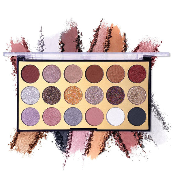 Palette of matte glitter eyeshadows 18 shiny colors eyeshadows makeup metallic luster waterproof eye makeup | Ammad