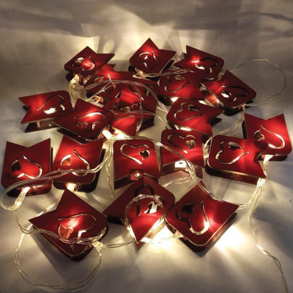 Acrylic Material Hearts Fairy Light 3 Meters length 20 Heart Bulbs Valentines Day Led Lights 3441 | 24hours.pk