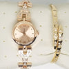 Rounded Shaped Dial Watch With Bracelet For Women's Golden 542399 | Abdul Basit Janjee