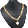 Latest Heart Shaped Stone With Chain Gold Locket For Her 25764 | 24hours.pk