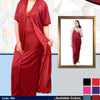 Roses Maroon Silk Nighty Set For Womens FM0098 | 24hours.pk