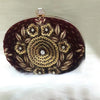 Creative Fashionable Bridal Rounded Shaped Clutch Purse Available In Random Colors 6137