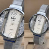 Shaffer Mesh Band Lady Diamond Watch Offwhite & Silver 01521