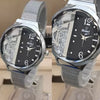 Shaffer Mesh Band Lady Fashionable Style Watch Black & Silver 01521