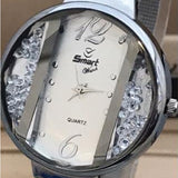 Shaffer Mesh Band Lady Diamond Watch Offwhite & Silver 01521