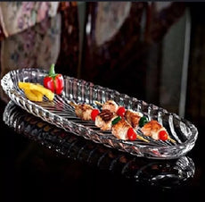 Snack Platter Glass Santa Kaveh Glass Oval Petisco | Ammad