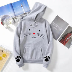 CUTE CAT HOODIE (GREY)