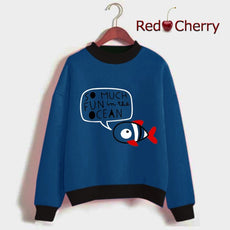 Printed Sweat-shirt Blue (RED CHERRY)