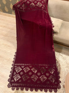 LASER CUTWORK SHAWLS (Red)