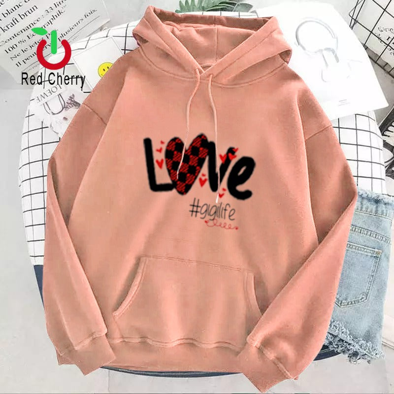 WOMEN's PRINTED HOODIE Love