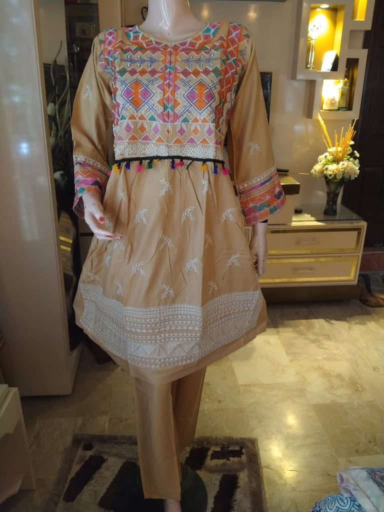 Stich Dress 2 piece (fawn)