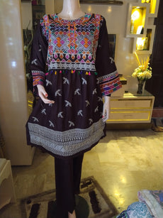 Stich Dress 2 piece (purple shade)