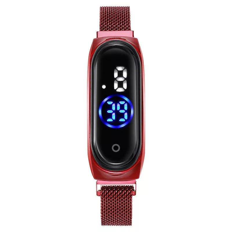 Women magnet led watch (Water resistant) Red