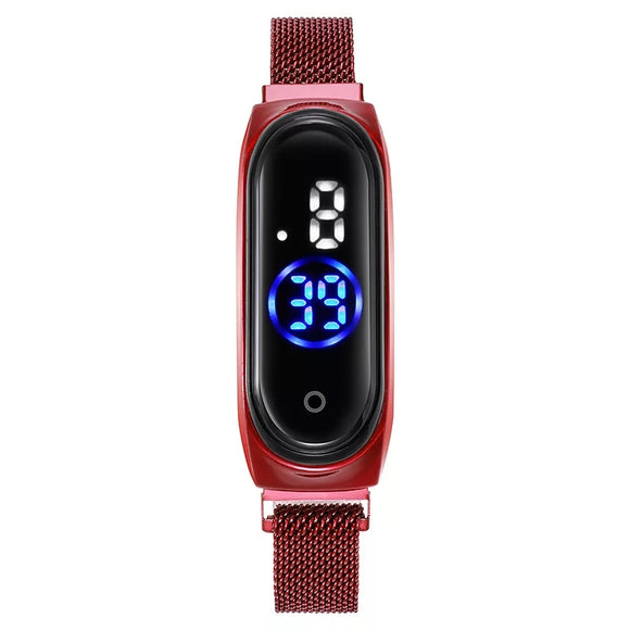 Women magnet led watch (Water resistant) Red