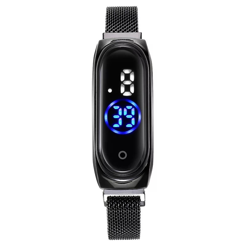 Women magnet led watch (Water resistant) Black