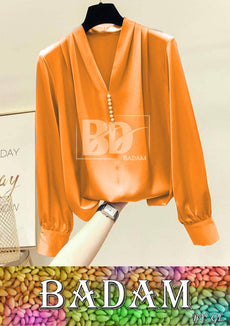 Badam Silk Top Ladies (Orange)
