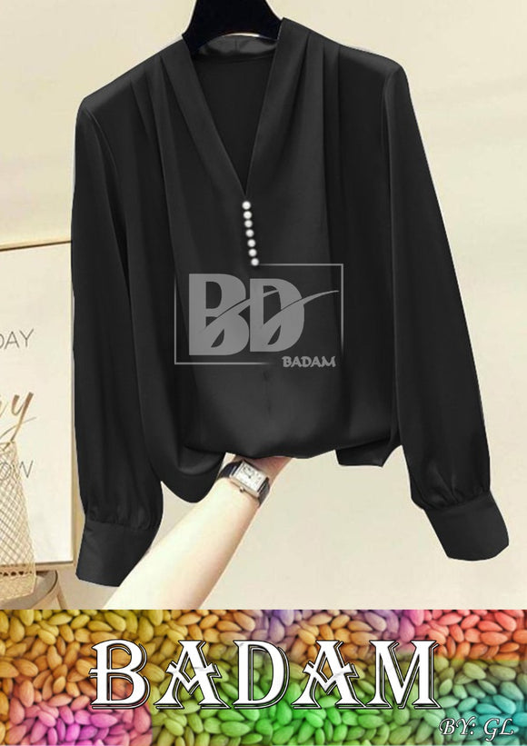 Badam Silk Top Ladies (Black)