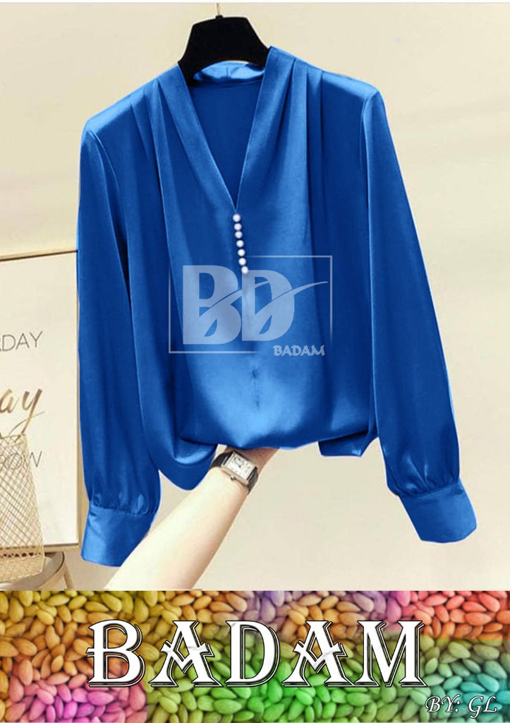 Badam Silk Top Ladies (Blue)