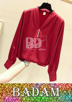 Badam Silk Top Ladies (Red)