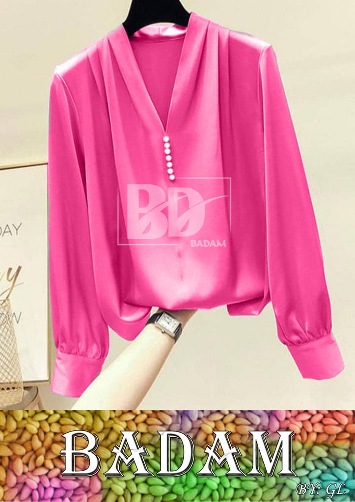 Badam Silk Top Ladies (Pink)