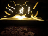 Customized couple alphabet name wooden led frame