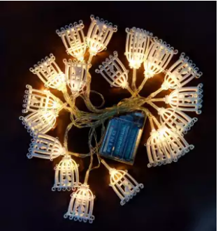 Little Bird and Cages Shaped Random Design 20 LED String Fairy Light | 24hours.pk