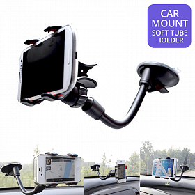 Long Arm Universal Car Mount Soft Tube Holder For Smartphones & GPS | 24hours.pk