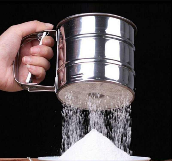 Stainless Steel Sieve Cup Powder Flour Sieve Pastry Baking Tools Home Garden Kitchen Dining Bakeware Cake Tools | 24hours.pk