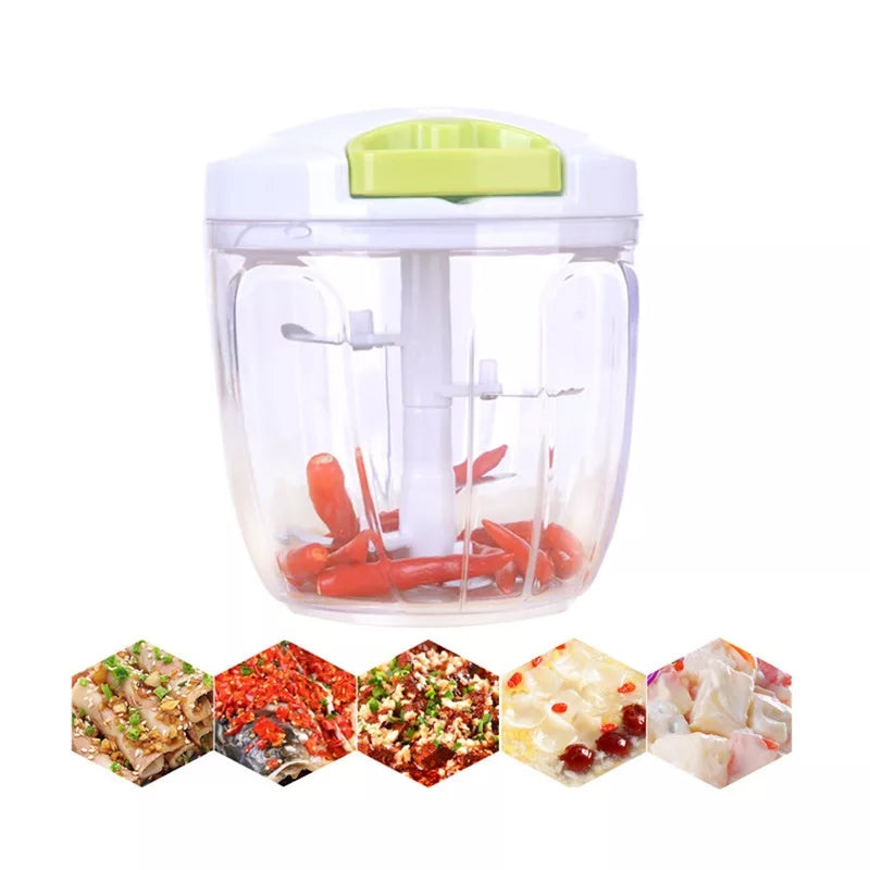 Portable Size 900ML Baby Kids Food Cutter Chopper Vegetable Fruit Meat Grinder Shredder Manual Slicers Kitchen Utensil Random Colorsm 7642 | 24hours.pk