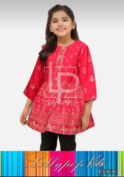 Lollypop Peach Kids kurti junior pink