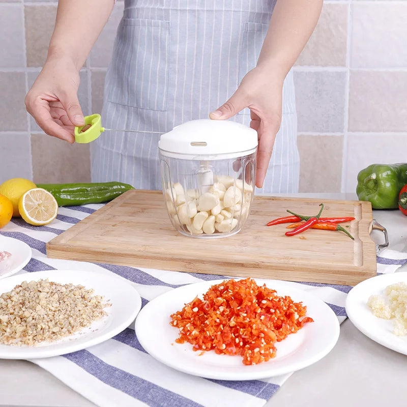 Portable Size 900ML Baby Kids Food Cutter Chopper Vegetable Fruit Meat Grinder Shredder Manual Slicers Kitchen Utensil Random Colorsm 7642 | 24hours.pk